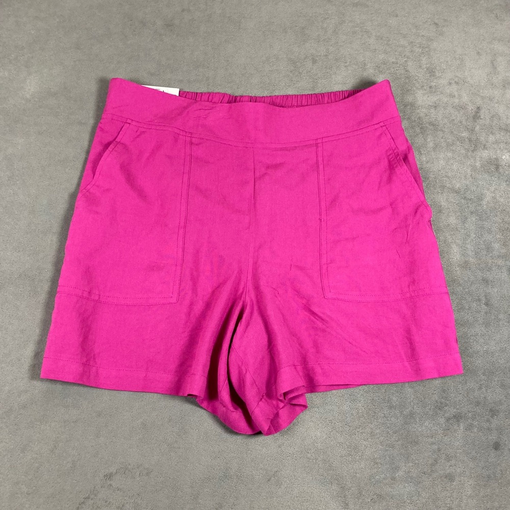 Wildfox Womens Pink Elastic Waist Patch Pocket Casual Shorts Size M NWT